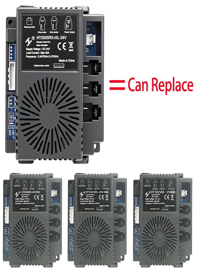 طقم تحويل لوحة تحكم BUMPKAI HY2005RX-HL-24V/HY2005RX-24V/40A بجهد 24 فولت لسيارات الألعاب الكهربائية Power Wheels، ترقية من 12 فولت إلى 24 فولت، قطع غيار بديلة، بلوتوث 2.4 جيجا هرتز، مستقبل، طاقة عالية، 18 فولت - Image 4